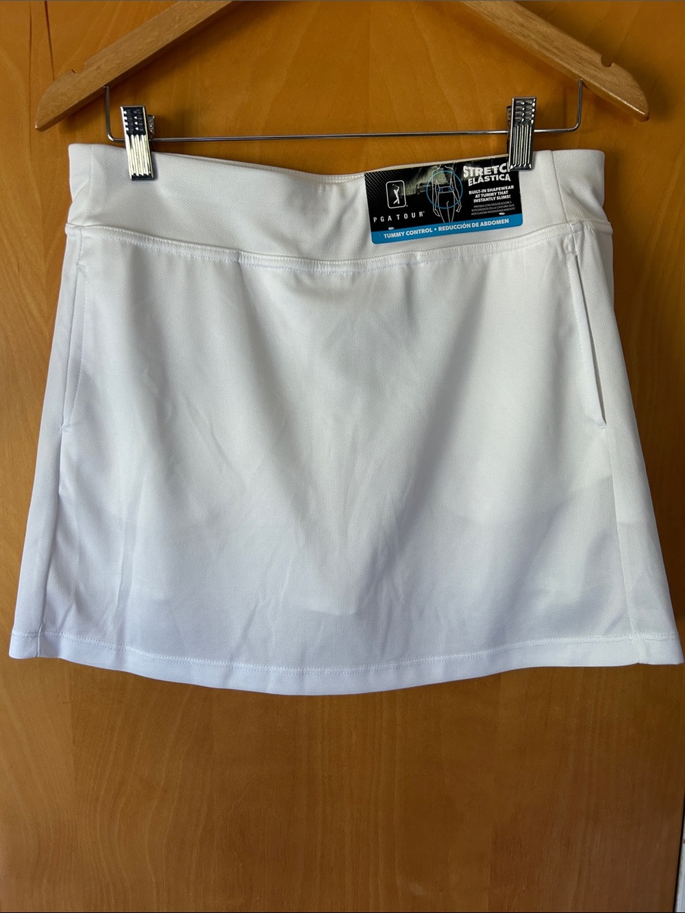 NWT PGA TOUR White Performance Golf Skort with Pockets